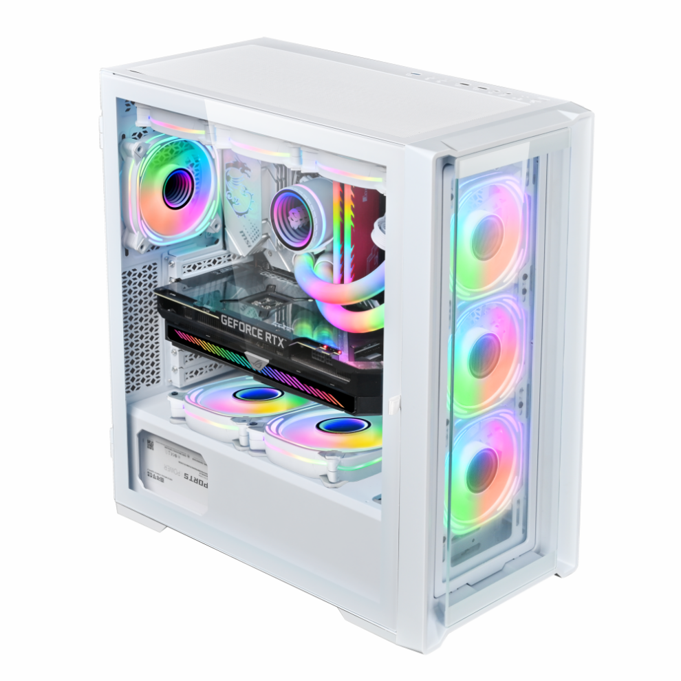 Gabinete Gamer Kronos White Ice 360 E ATX Vidrio Templado USB 3 0