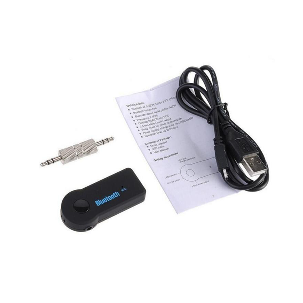 Adaptador receptor bluetooth a USB 3.5 Plug Aux para parlantes