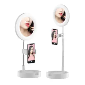 Aro de Luz Led 16cm Con Espejo Make Up y Soporte de Celular Ajustable