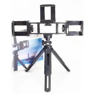 Soporte multi-cámara para transmisión en vivo, incluye trípode