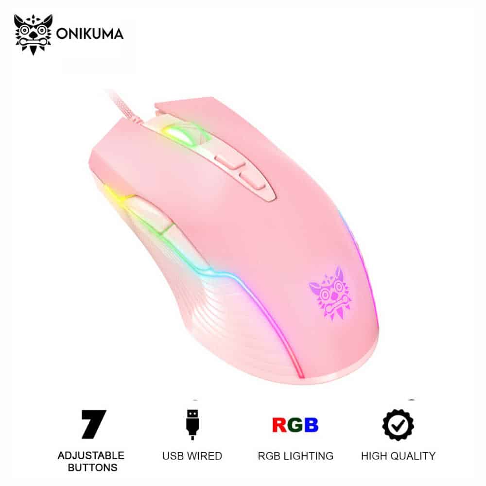 Mouse Gamer Onikuma CW905 – rosado