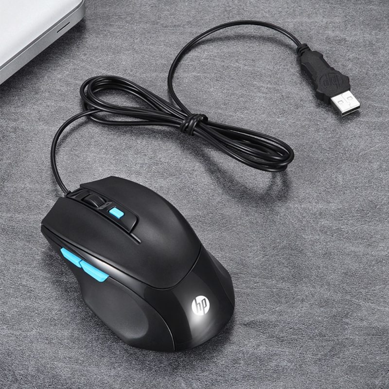 Mouse Gamer Ergonómico HP M150 (Óptico, 1600dpi, 6 Botones, USB, Negro
