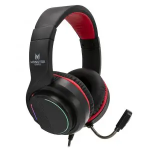 Audífono Monster Games SNAP 29MTGAU928, RGB, 2x entrada 3.5 + USB - (PS4, Switch, One)