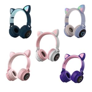 Audífonos inalámbricos Cat Ear - BT028, RGB, micrófono-COLORES