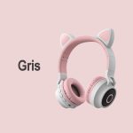 Audífonos inalámbricos Cat Ear - BT028, RGB, micrófono-GRIS