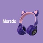 Audífonos inalámbricos Cat Ear - BT028, RGB, micrófono-MORADO