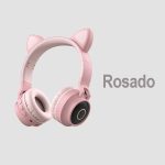 Audífonos inalámbricos Cat Ear - BT028, RGB, micrófono-ROSADO
