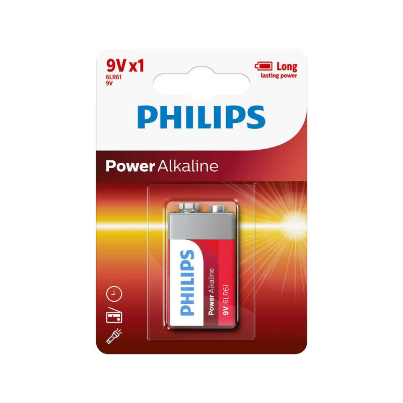 Batería Philips Power Alcalina 6LR61 - 9V