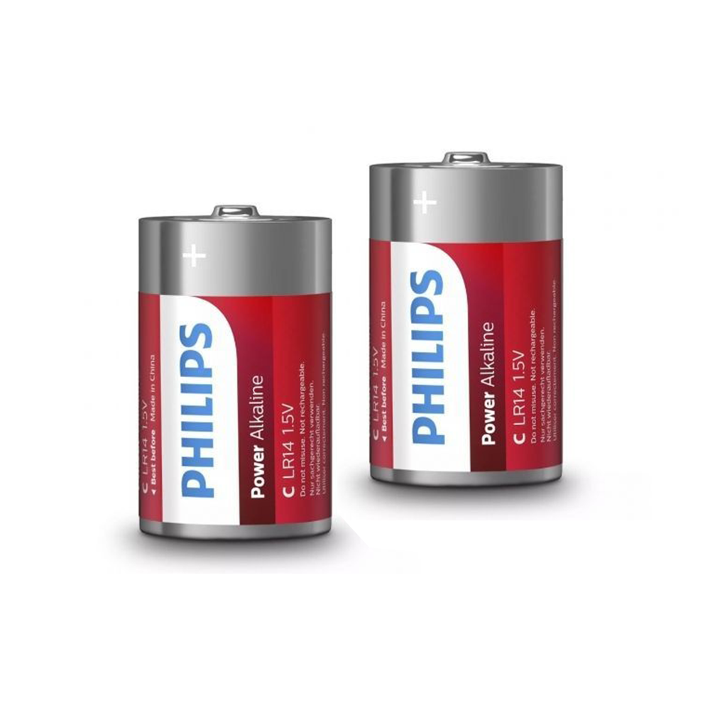 Pack 2 Pilas Alcalinas Philips Power 1.5V, C LR14 Baby – SIPO
