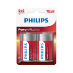 Pack 2 Pilas Alcalinas Philips Power 1.5V, D LR20 Mono