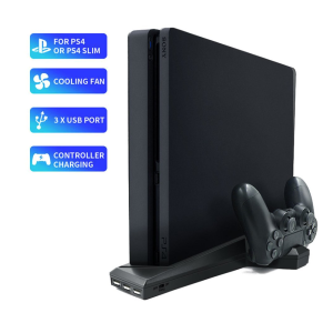 Cooler PS4 y PS4 Slim, 2x estaciones de carga para Joystick + 3 Puertos USB1