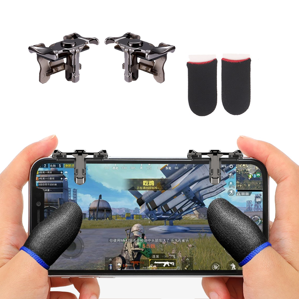 Gatillos para Movil Mobile Phone Game Trigger Controladores de Juegos  Móviles Botones Joysticks Apuntar y Disparar Teclas de Activación para  Todos los