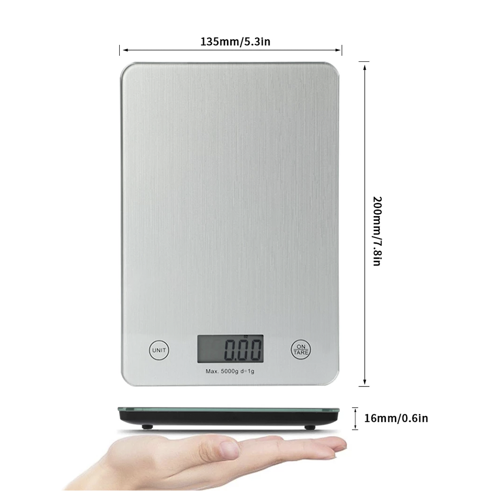 NEWTREE Balanza Cocina Digital Soporta 1G-5kg