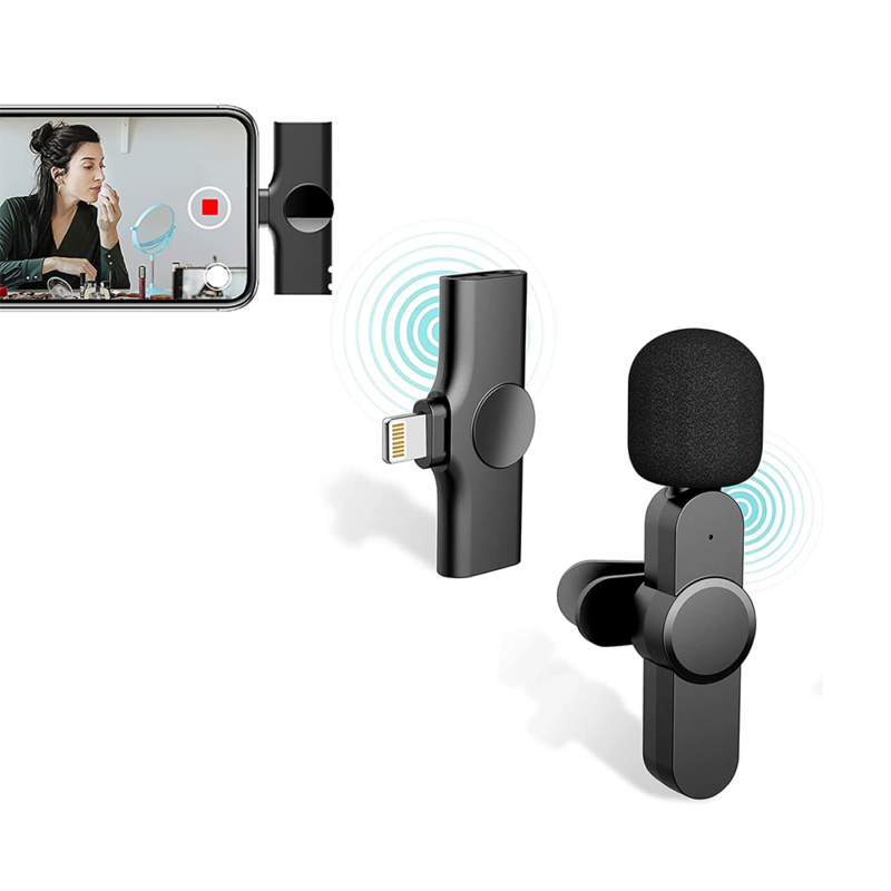 Micrófono Lavalier Solapa Inalámbrico Para iPhone, iPad-0