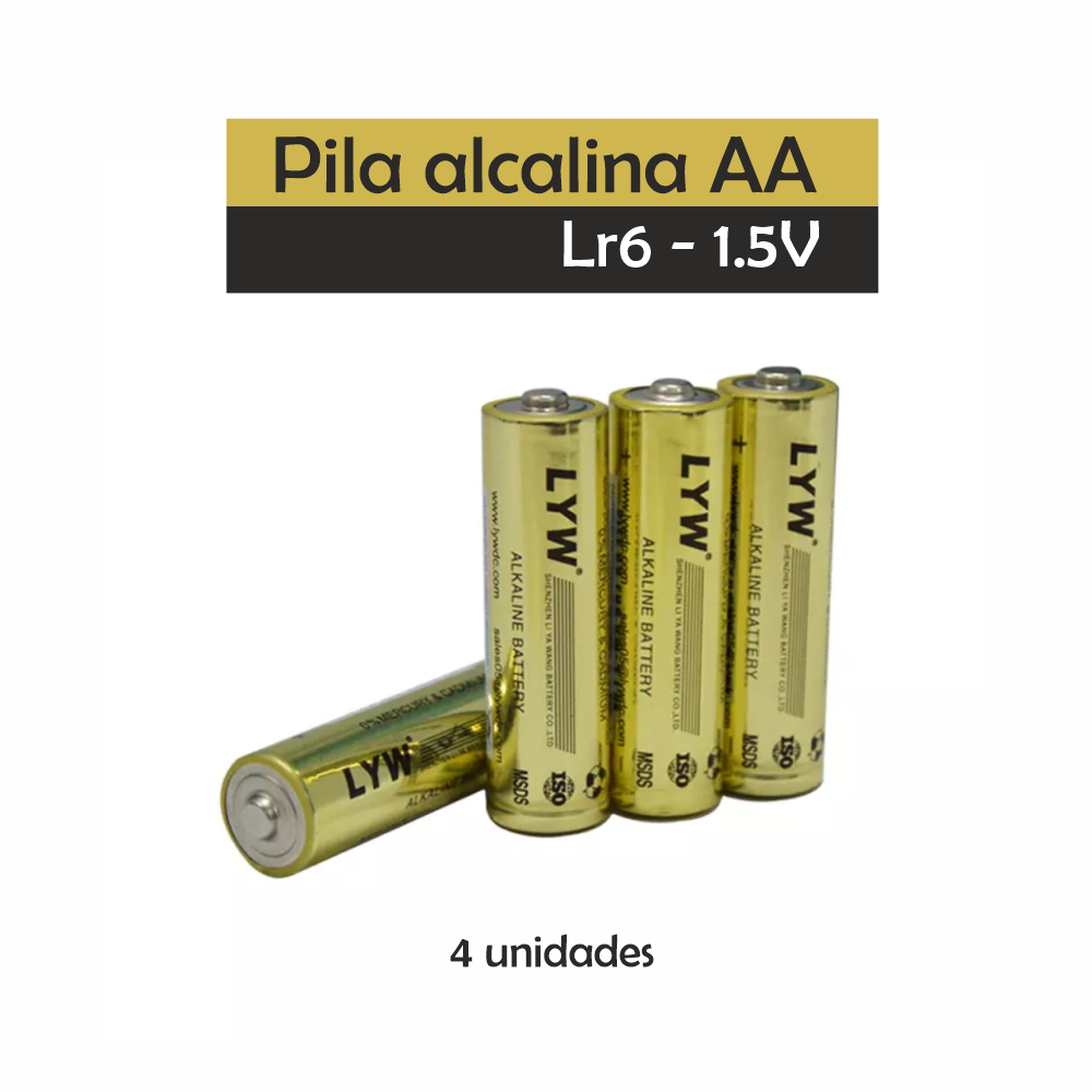Paquete de 12 pilas AA alcalinas LR6 de doble A de 1.5 V, pilas AA con  diseño a prueba de fugas, 12 años de vida útil