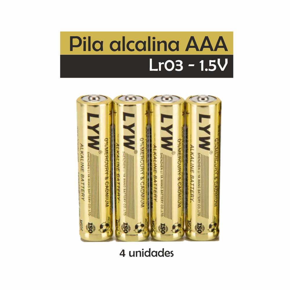 Pila alcalina LR3 AAA LR03 - 1,5V - Evergreen