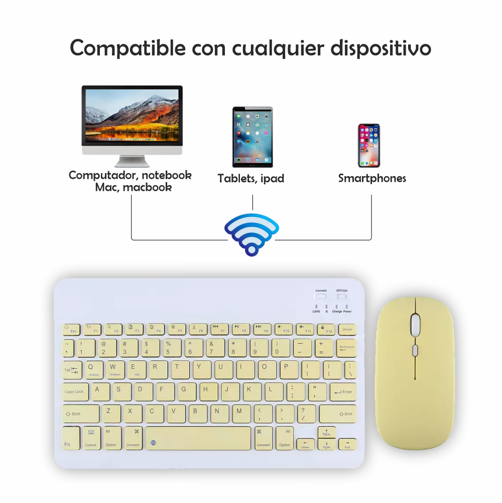 Kit De Teclado Bluetooth Con Ratón Soporte Teléfono/tablet – SIPO