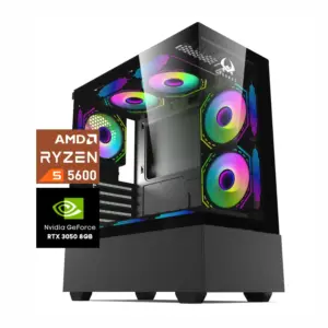 PC Gamer Halo: Ryzen 5600, SSD M.2, RAM 16GB, RTX 3050 8GB, Wifi