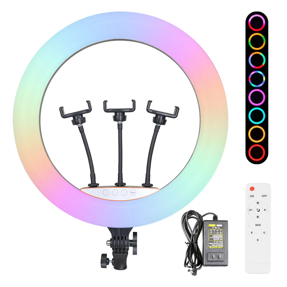 Aro de luz Led 12” RGB Multicolor con Control Remoto y tripie - Fotomecánica