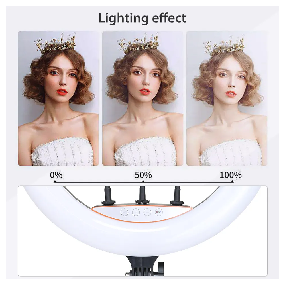 Aro de luz led 16cm con espejo make up y soporte de celular – blanco – SIPO
