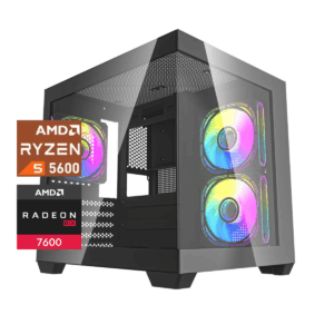PC Gamer Halo Plus: Ryzen 5600, SSD M.2, RAM 16GB, RX 7600, Wifi