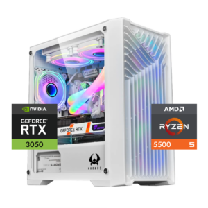 PC Gamer Warrior 3050 6GB White: Ryzen 5500, SSD M.2, RAM 16GB, RTX 3050 6GB - 2