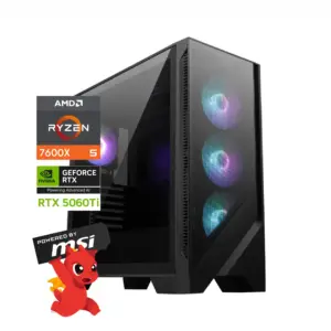 Pc Gamer MSI Shadow Ultra: Ryzen 5 7600X, M.2, 32GB DDR5 Ram, RTX 5060ti 8GB