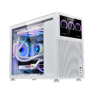 Gabinete Kronos Magic Pantalla Modular mATX USB 3.0 Vidrio Blanco