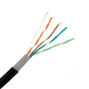 Cable de red exterior Cat6, 24 AWG, 100% cobre, 4x2x0,51mm caja de 100 m
