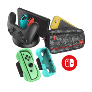 Accesorios Nintendo Switch: Bolso + Base de Carga + Correas
