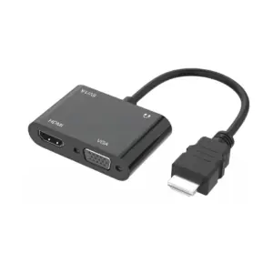 Adaptador HDMI Macho a VGA/HDMI Hembra Audio 3.5mm Full HD