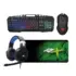 Kit 4 en 1 Reptilex: Teclado + Audífonos + Mouse + Mousepad