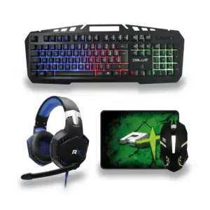 Kit 4 en 1 Reptilex: Teclado + Audífonos + Mouse + Mousepad