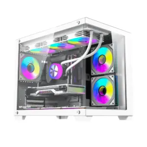 Gabinete Gamer Darkflash B275 Pro Vidrio 6Fan ARGB mATX White