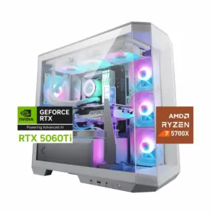 Pc Gamer MSI Inspire White: Ryzen 7 5700X, M.2 Gen 4, 16GB/32GB DDR4 Ram, RTX 5060ti 16GB