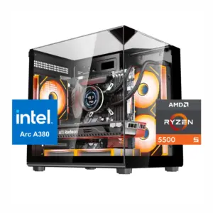 PC Gamer Arctic Essential: Ryzen 5500, SSD M.2, RAM 16/32GB, Intel ARC A380 6GB