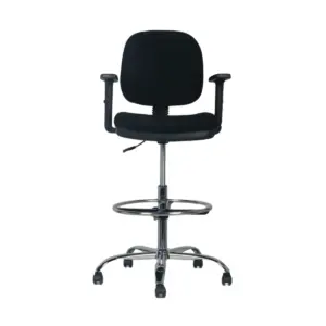 Silla Escritorio Cajero Alta Vanto Flex Negro con Brazos 2D Apoya Pies